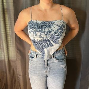 Cotton Candy LA Blue TieDye Scarf Tank